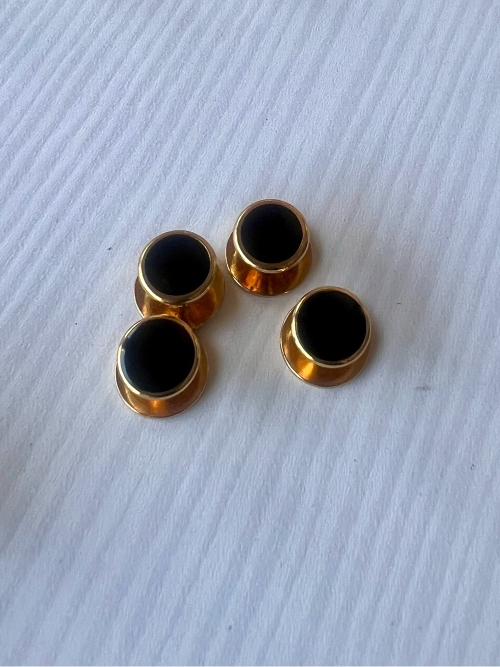 Gold and Black Round Men's Cufflinks